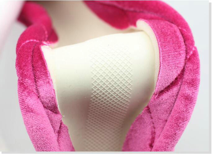 Hot sales Winter Diamond Velvet Car Steering Wheel Covers 15 inch 38CM - Rose