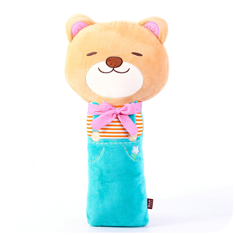 Large Bear Plush Car Safety Seat Belt Covers PP Cotton Shoulder Pads for Childen 1pcs - Blue