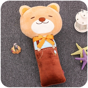 Large Bear Plush Car Safety Seat Belt Covers PP Cotton Shoulder Pads for Childen 1pcs - Coffee