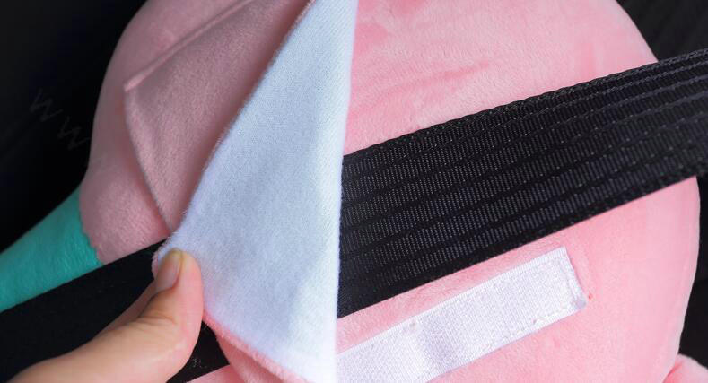 Large Elephant Plush Car Safety Seat Belt Covers Shoulder Pads PP Cotton for Childen 1pcs - Pink