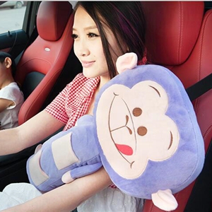 Large Monkey Plush Car Safety Seat Belt Covers Shoulder Pads PP Cotton for Childen 1pcs - Purple