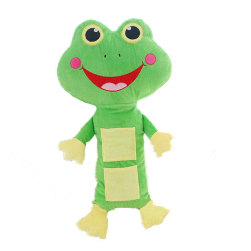 Large Plush Frog Car Safety Seat Belt Covers Shoulder Pads Pillow for Childen 1pcs - Green