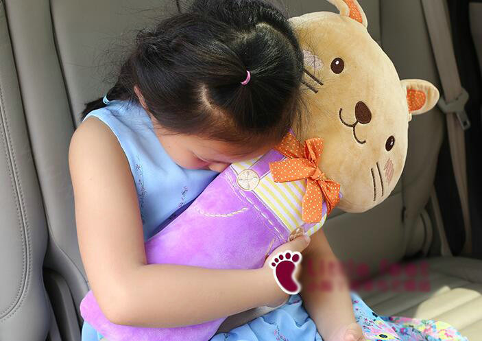 Large Rabbit Plush Car Safety Seat Belt Covers Shoulder Pads PP Cotton for Childen 1pcs - Purple