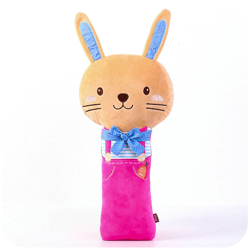 Large Rabbit Plush Car Safety Seat Belt Covers Shoulder Pads PP Cotton for Childen 1pcs - Rose