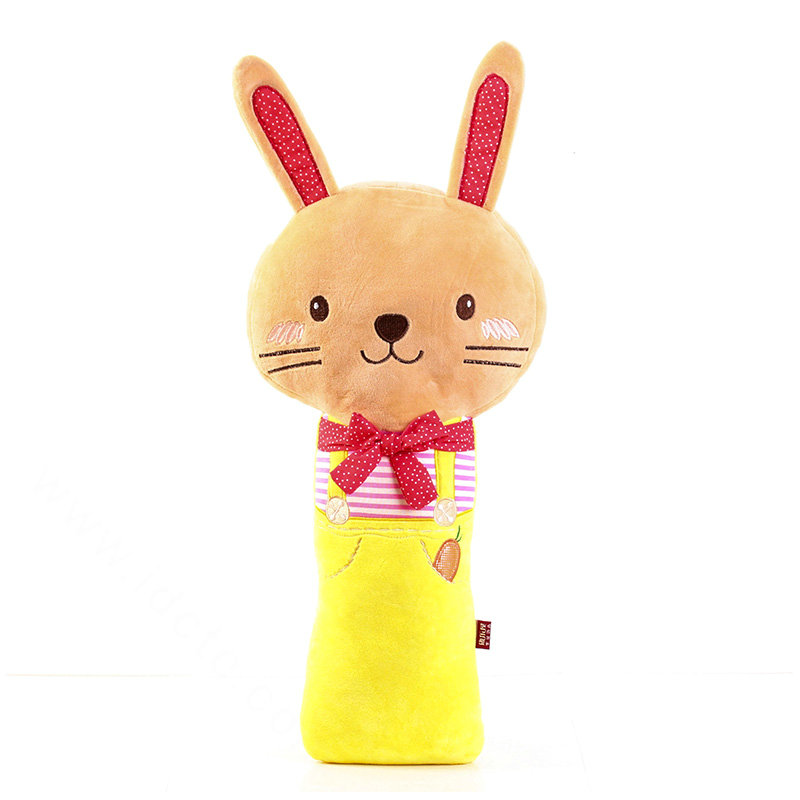 Large Rabbit Plush Car Safety Seat Belt Covers Shoulder Pads PP Cotton for Childen 1pcs - Yellow
