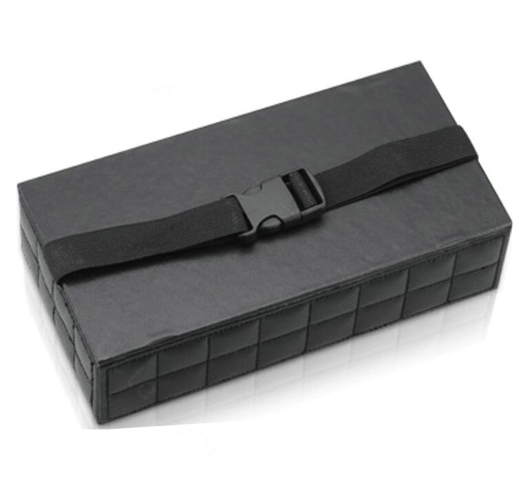 Leather Hanging Car Tissue Box Case Princess Diamond Flower Magnet Tissue Bag - Black