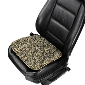 Leopard Print Plush Car Front Seat Cushion Woman Winter Universal Seat Pads 1pcs - Black Gold