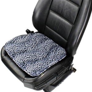 Leopard Print Plush Car Front Seat Cushion Woman Winter Universal Seat Pads 1pcs - Black White