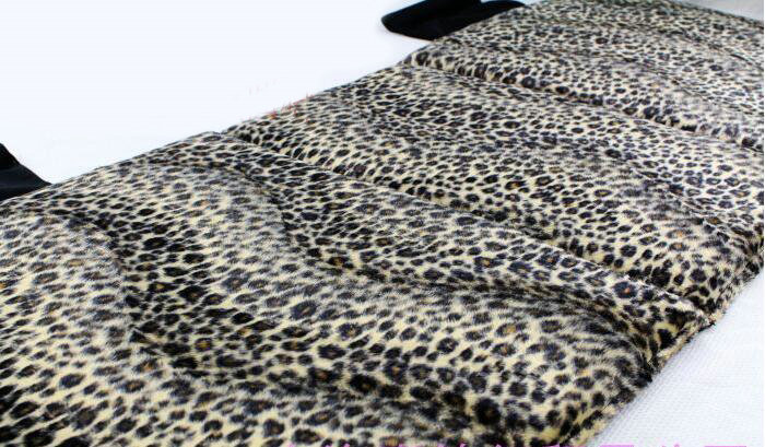 Leopard Print Plush Car Rear Seat Cushion Woman Winter Universal Seat Pads 1pcs - Black Gold