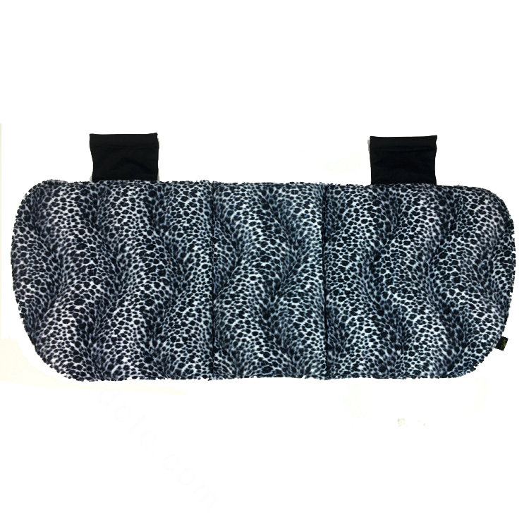 Leopard Print Plush Car Rear Seat Cushion Woman Winter Universal Seat Pads 1pcs - Black White