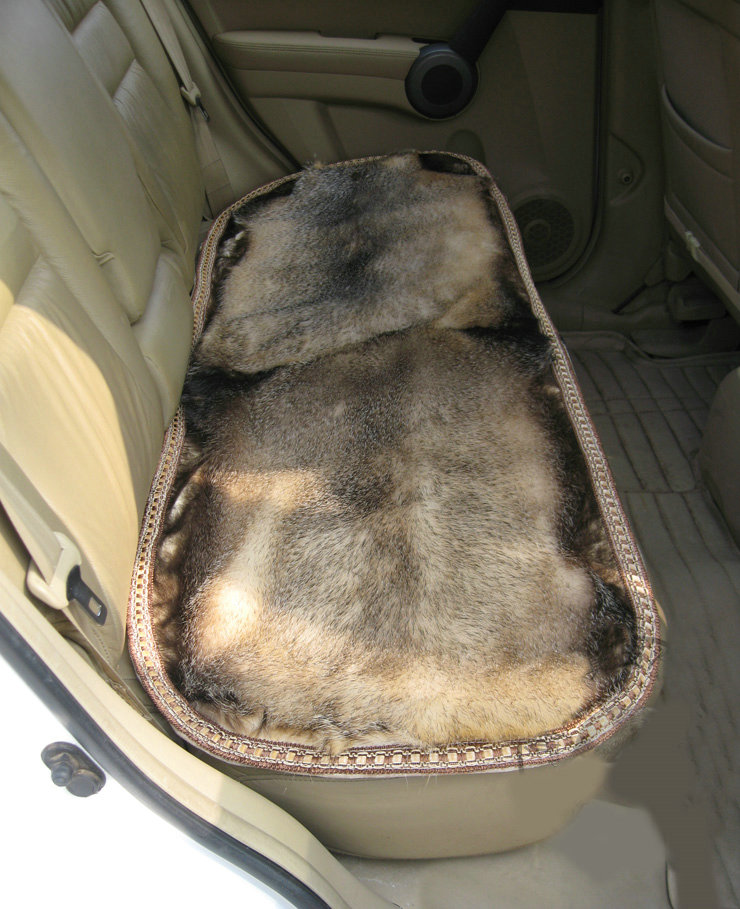 Luxury Badgers leather Car Rear Seat Cushion Universal Auto Whole Fur Long Pads 1pcs - Brown