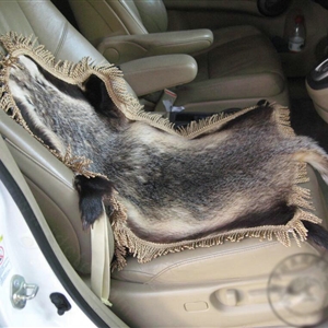 Luxury Badgers leather Car Seat Cushion Universal Auto Whole Fur Pads 1pcs - Brown