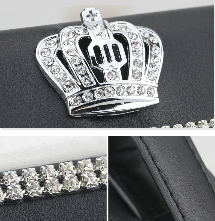 Luxury Leather Diamond Car Tissue Paper Box Holder Case Auto Interior Accessories - Black