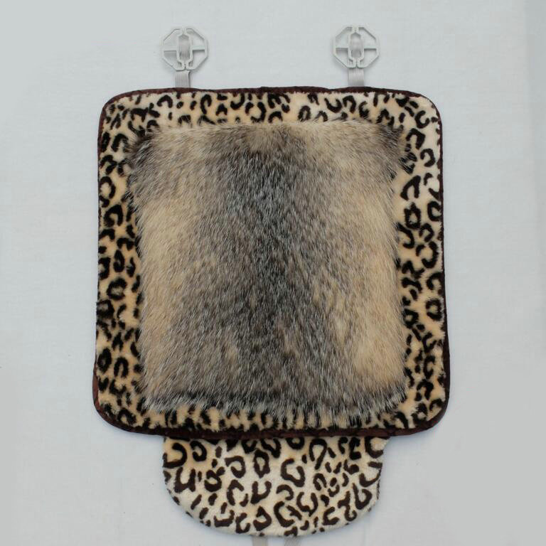 Luxury Leopard Badgers leather Car Seat Cushion Universal Auto Whole Fur Pads 1pcs - Brown