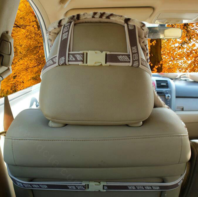 Luxury Leopard Badgers leather Car Seat Cushion Universal Plush Auto Pads 1pcs - Brown