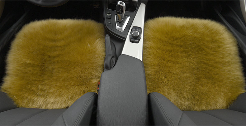 Luxury Winter Wool Universal Car Seat Cushion Sheepskin Fur One Piece Pads 1pcs - Green