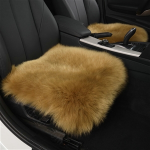 Luxury Winter Wool Universal Car Seat Cushion Sheepskin Fur One Piece Pads 1pcs - Green