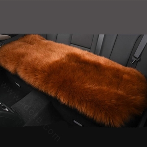 Luxury Winter Wool Universal Car Seat Long Cushion Sheepskin Fur One Piece Pads 1pcs - Brown