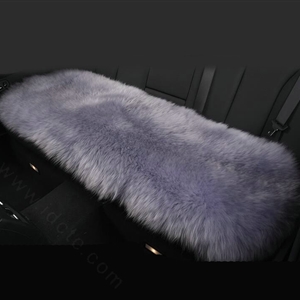 Luxury Winter Wool Universal Car Seat Long Cushion Sheepskin Fur One Piece Pads 1pcs - Gray