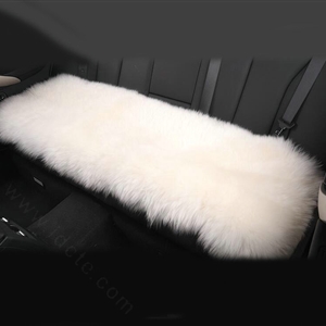 Luxury Winter Wool Universal Car Seat Long Cushion Sheepskin Fur One Piece Pads 1pcs - White