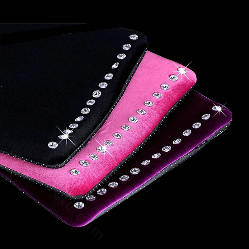 New Winter Crystal Plush Car Front Seat Cushion Woman Universal Auto Pads 1pcs - Black