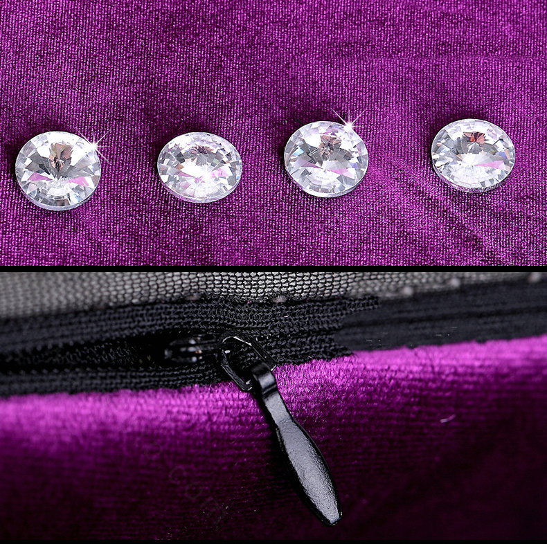 New Winter Crystal Plush Car Front Seat Cushion Woman Universal Auto Pads 1pcs - Purple