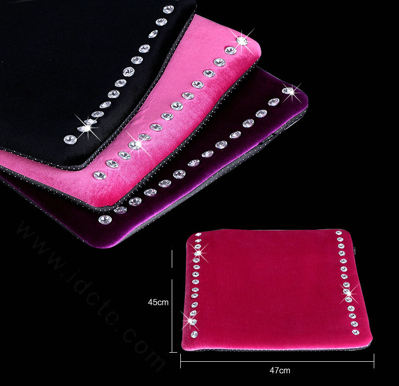 New Winter Crystal Plush Car Front Seat Cushion Woman Universal Auto Pads 1pcs - Rose