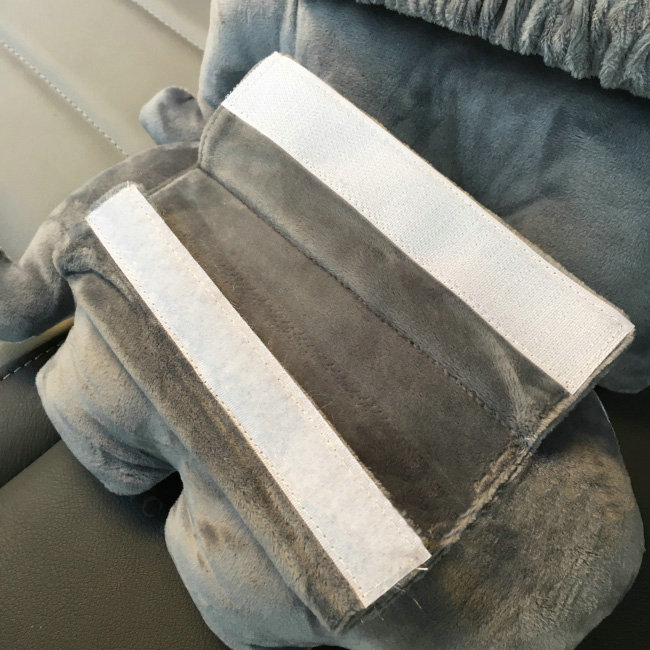 Personalized Elephant Plush Car Safety Seat Belt Covers Shoulder Pads 2pcs - Gray