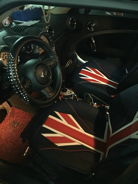 Personalized Punk Rivets Genuine Leather Car Steering Wheel Covers 15 inch 38CM - Black