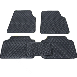 Quality Leather Car Floor Mats Four Seasons General Waterproof Antiskid Mats Carpet 5pcs - Black