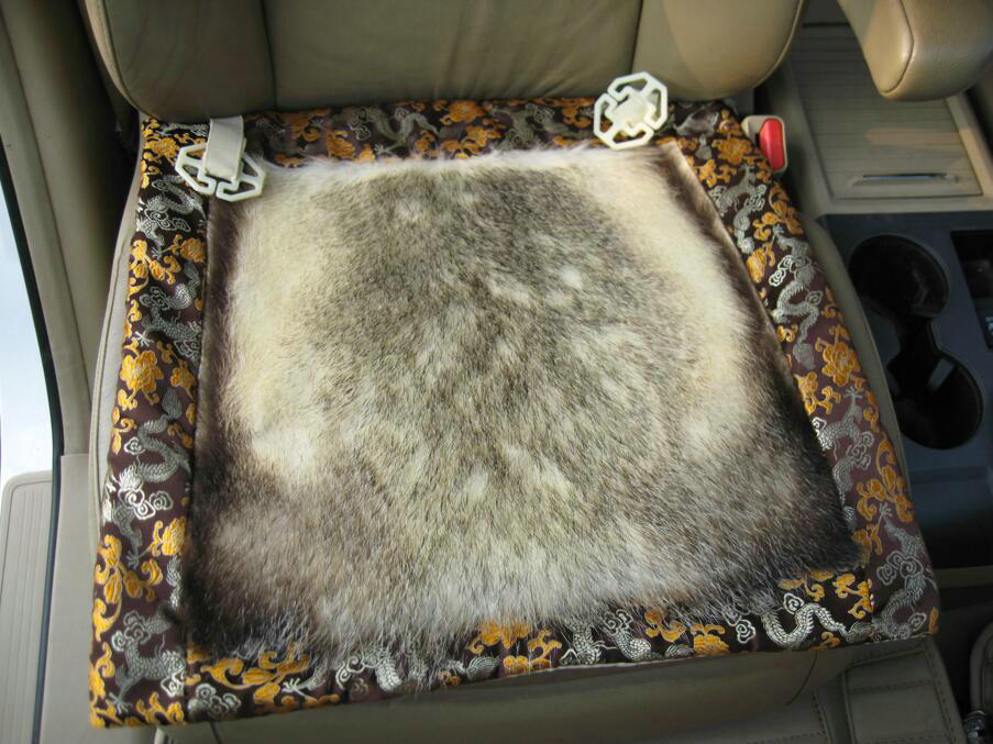 Retro Badgers leather Car Front Seat Cushion Universal Auto Whole Fur Pads 1pcs - Brown