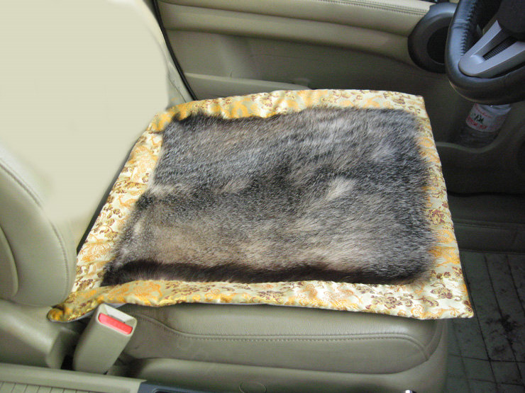 Retro Badgers leather Car Front Seat Cushion Universal Auto Whole Fur Pads 1pcs - Yellow