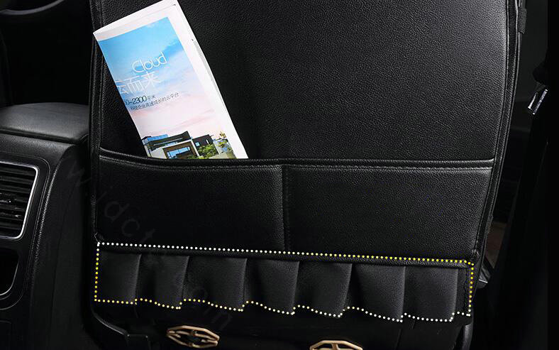 Super Female Car Seat Covers Four Seasons General Leather Packs Cushion for 5 Seats 10pcs - Black