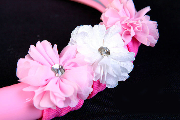 Sweet Girl Flower PU Leather Car Steering Wheel Covers Diamond 15 inch 38CM - Pink