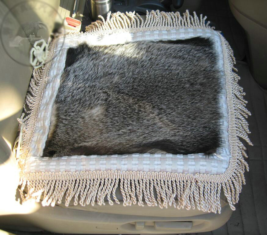 Tassels Badgers leather Car Front Seat Cushion Universal Auto Whole Fur Pads 1pcs - Black Brown