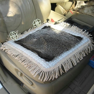 Tassels Badgers leather Car Front Seat Cushion Universal Auto Whole Fur Pads 1pcs - Black Brown