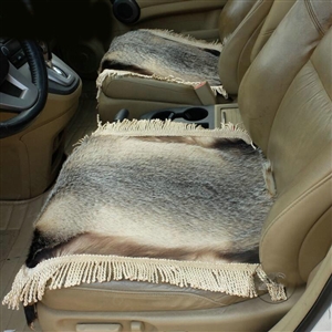 Tassels Badgers leather Car Front Seat Cushion Universal Auto Whole Fur Pads 1pcs - Brown