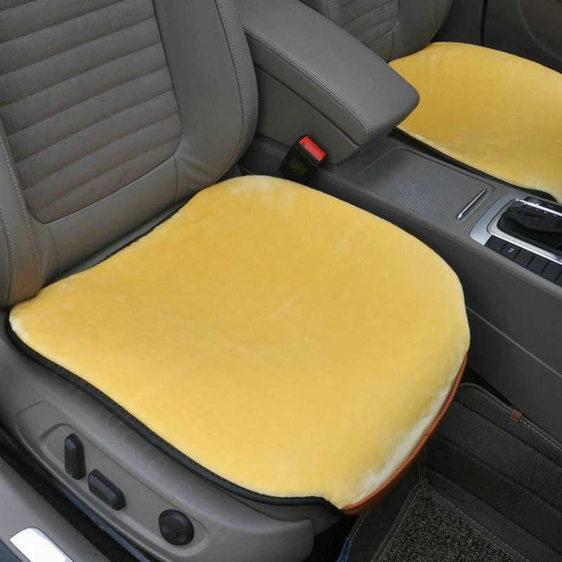 Top Quality Plush Universal Car Front Seat Cushion Automobile Fur Pads 1pcs - Beige