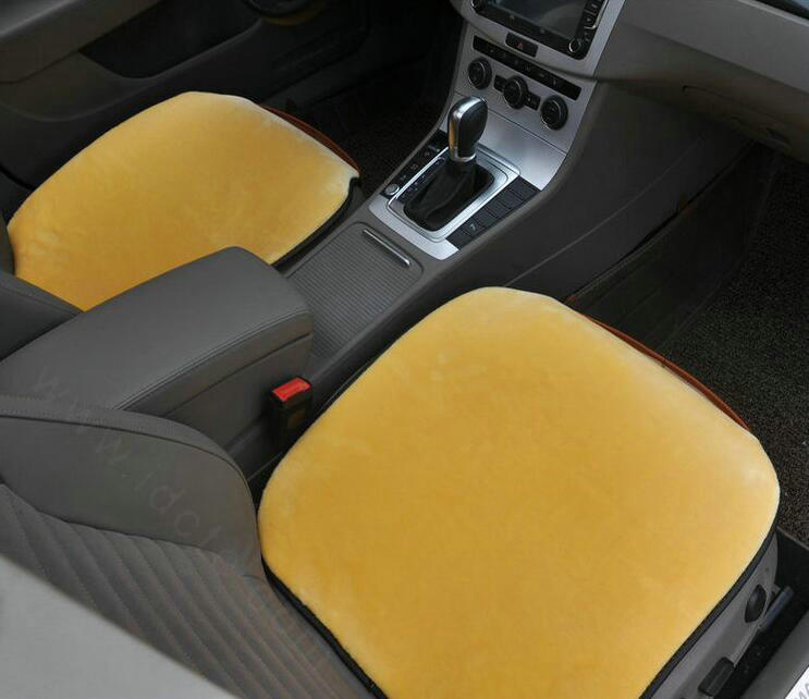 Top Quality Plush Universal Car Front Seat Cushion Automobile Fur Pads 1pcs - Beige