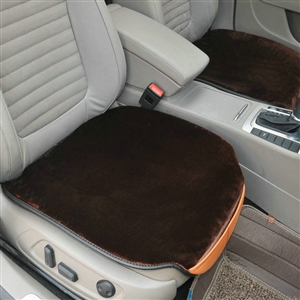 Top Quality Plush Universal Car Front Seat Cushion Automobile Fur Pads 1pcs - Coffee