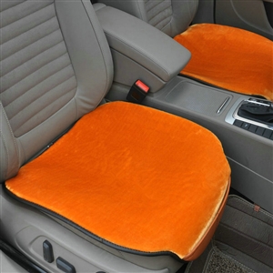 Top Quality Plush Universal Car Front Seat Cushion Automobile Fur Pads 1pcs - Orange