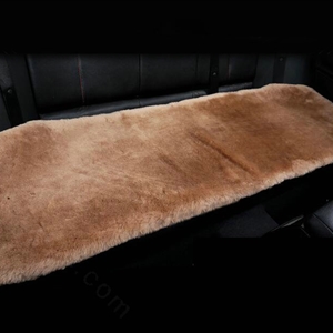 Top Quality Pure Wool Universal Car Seat Cushion Sheepskin Fur Auto Long Pads 1pcs - Camel