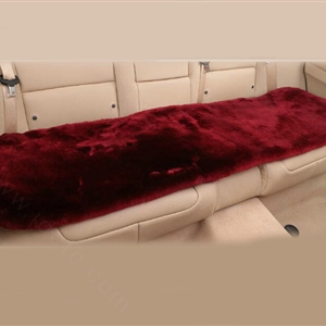Top Quality Pure Wool Universal Car Seat Cushion Sheepskin Fur Auto Long Pads 1pcs - Dark Red