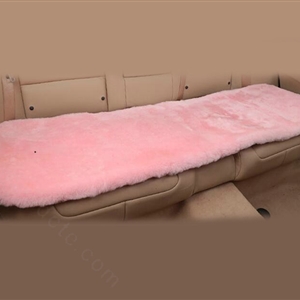 Top Quality Pure Wool Universal Car Seat Cushion Sheepskin Fur Auto Long Pads 1pcs - Pink