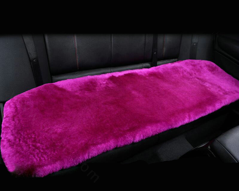 Top Quality Pure Wool Universal Car Seat Cushion Sheepskin Fur Auto Long Pads 1pcs - Rose