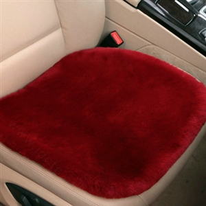Top Quality Pure Wool Universal Car Seat Cushion Sheepskin Fur One Piece Pads 1pcs - Red