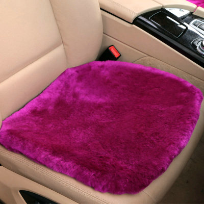Top Quality Pure Wool Universal Car Seat Cushion Sheepskin Fur One Piece Pads 1pcs - Rose
