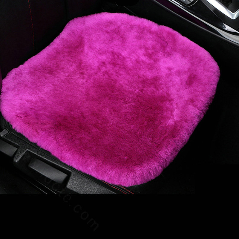 Top Quality Pure Wool Universal Car Seat Cushion Sheepskin Fur One Piece Pads 1pcs - Rose