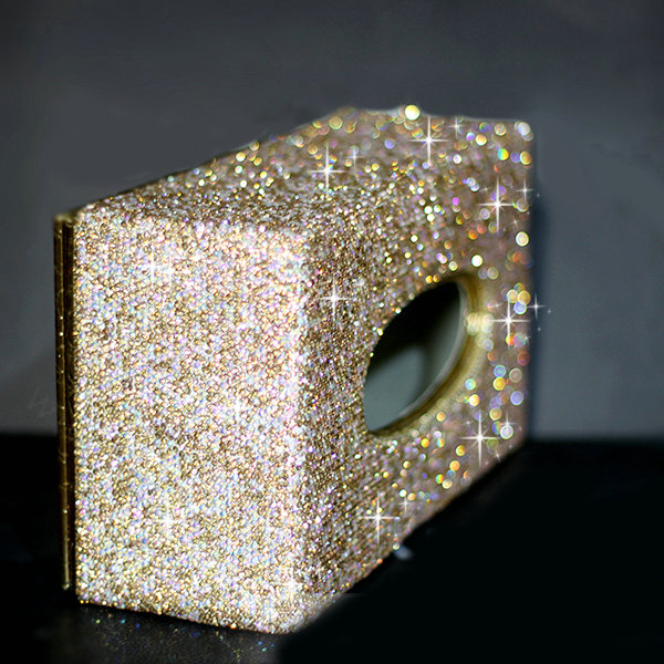Top grade Full Crystal Auto Tissue Paper Box Case Creative For Car Office Home Decor - Gold