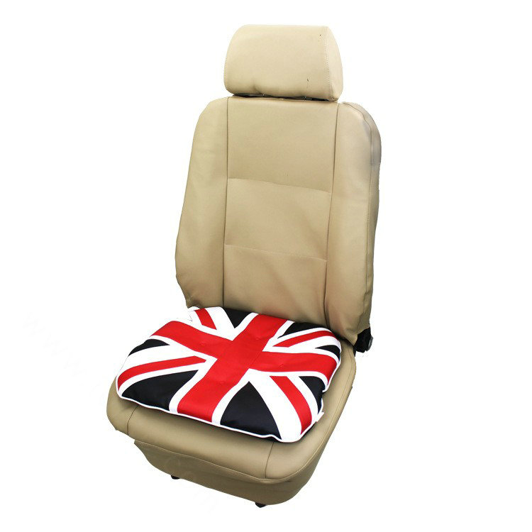 UK British Flag Print Car Seat Cushion Four Seasons General Leather Auto Front Pads 1pcs - Red